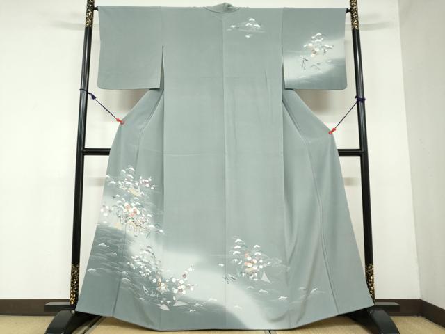 平和屋着物●訪問着　友禅　風景草花文　暈し染め　鈴乃屋扱い　正絹　逸品　DAAZ7030ud