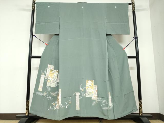 平和屋着物●豪華色留袖　駒刺繍　短冊草花文　金彩　鈴乃屋扱い　正絹　逸品　DAAZ7038ud