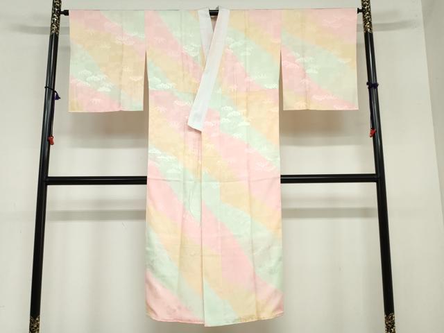 平和屋着物●長襦袢　袷　笹松地紋　暈し染め　正絹　逸品　未使用　DAAZ7065ud