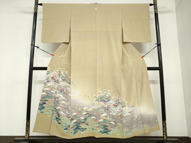 平和屋着物●本加賀友禅作家　奥原一就　色留袖　飛鳥流水風景文　暈し染め　正絹　逸品　DAAZ7081ud