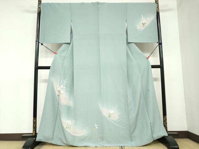 平和屋着物●訪問着　友禅　作家物　草花文　暈し染め　正絹　逸品　DAAZ7094ud