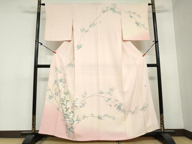 平和屋着物●訪問着　友禅　作家物　草花文　暈し染め　正絹　逸品　DAAZ7105ud