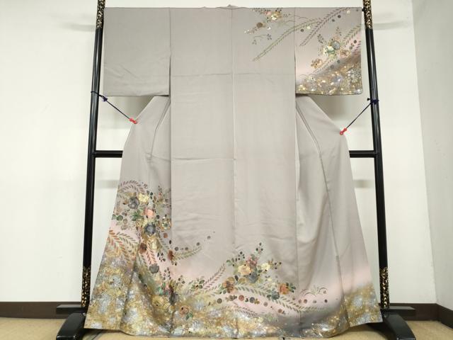 平和屋着物●訪問着　螺鈿　辻が花　金銀彩　正絹　逸品　DAAZ7106ud