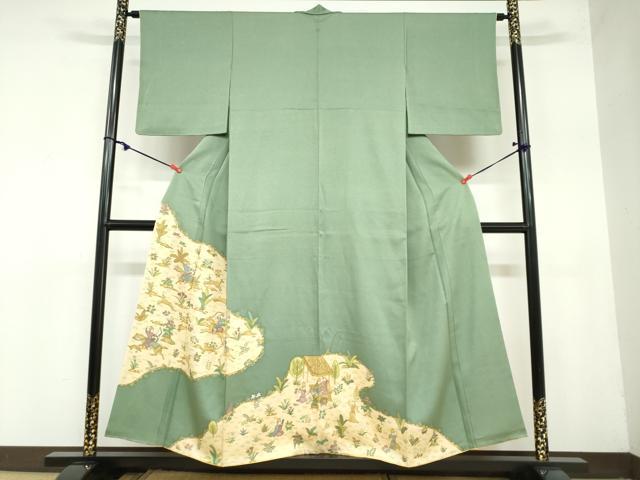 平和屋着物●豪華色留袖　狩猟文　金彩　正絹　逸品　DAAZ7127ud