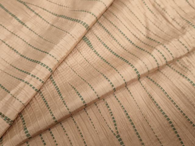 平和屋着物●上質な小紋　杢目絞り　変わり縞　正絹　逸品　DAAZ7135ud