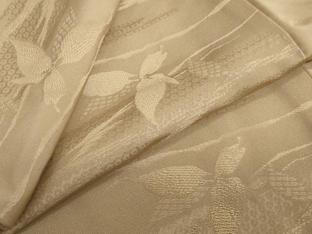 平和屋着物●上質な色無地　舞葉地紋　路考茶色　正絹　逸品　未使用　DAAZ7137ud