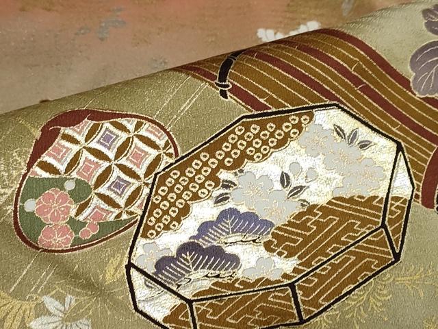 平和屋着物○豪華振袖 貝桶草花文 暈し染め 金銀彩 正絹