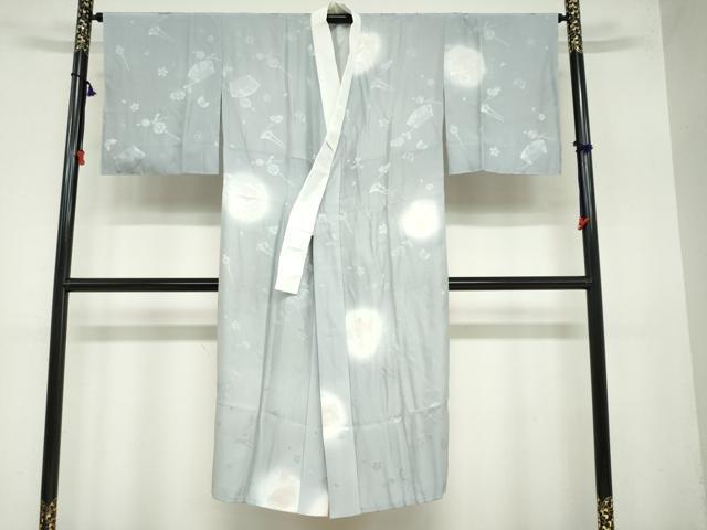 平和屋着物●長襦袢　袷　花蝶地紋　櫛　簪　蛍暈し　正絹　逸品　未使用　DAAZ7167ud