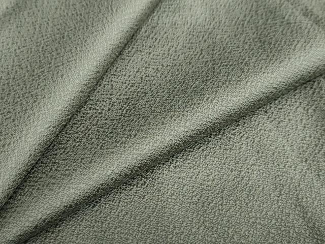 平和屋着物●京加賀友禅　百貫達雄監修　色無地　霞地紋　山鳩色　正絹　逸品　DAAZ7210ud