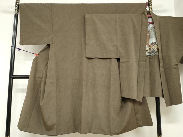 平和屋着物●男性　紬　アンサンブル　霞文　正絹　逸品　DAAZ7221ud