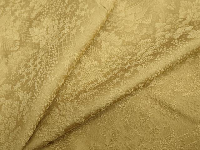 平和屋着物●上質な色無地　風景草花地紋　黄橡色　さが美扱い　正絹　逸品　未使用　DAAZ7253ud