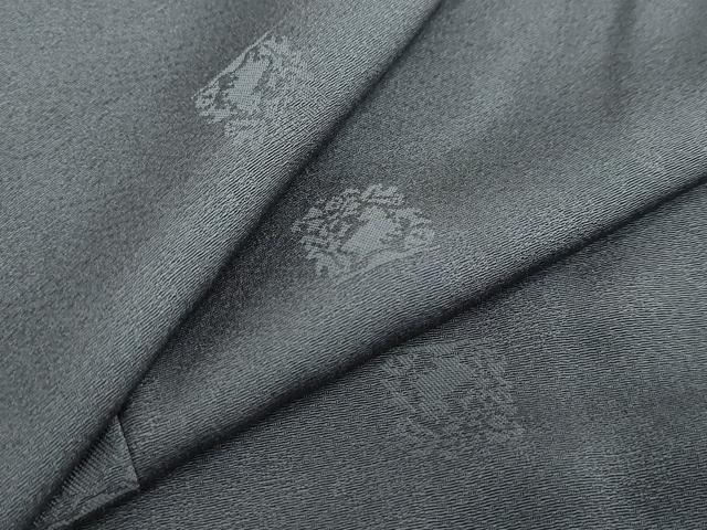 平和屋着物●上質なお召　色無地　花兎地紋　羊羹色 　正絹　逸品　未使用　DAAZ7265ud