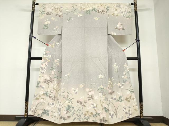 平和屋着物●訪問着　草花文　暈し染め　正絹　逸品　DAAZ7277ud