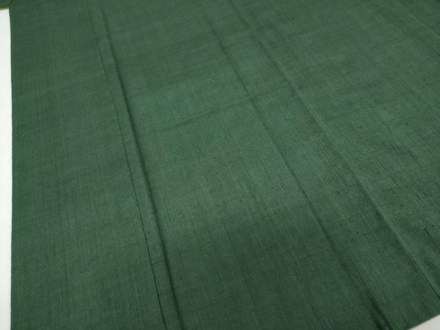 平和屋着物○本場結城紬 重要無形文化財 深緑色 正絹 逸品 DAAZ7312ud