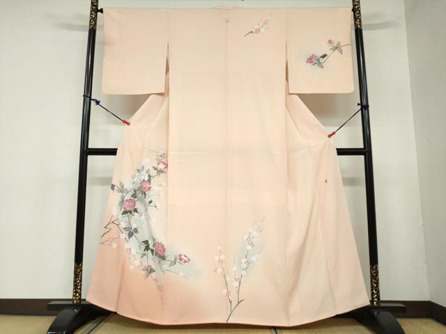 平和屋着物●訪問着　友禅　作家物　枝花文　暈し染め　正絹　逸品　DAAZ7318ud