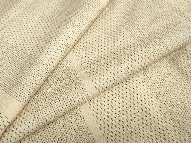 平和屋着物●本塩沢　110亀甲　抽象間道　正絹　逸品　DAAZ7338ud