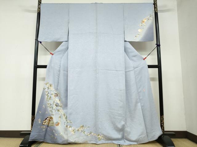 平和屋着物●訪問着　作家物　扇面雪輪草花文　暈し染め　金彩　やまと誂製　正絹　逸品　DAAZ7378ud