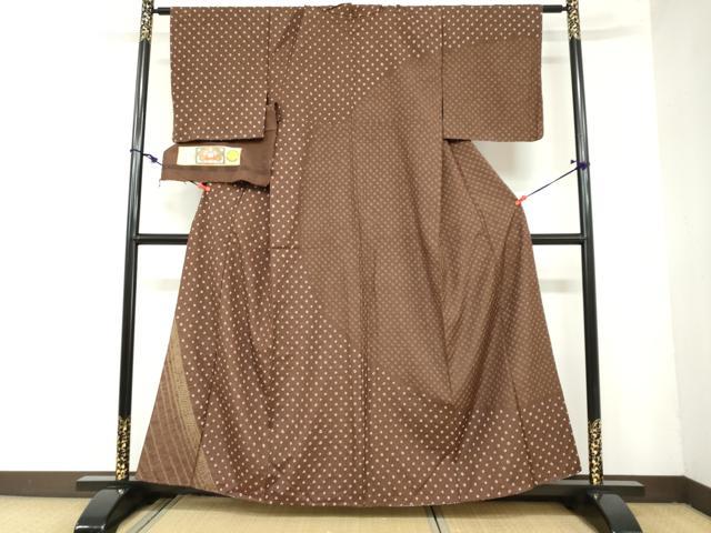 平和屋着物●本場縞大島紬　訪問着　絞り　菱文　（有）中昌紬織物謹製　証紙付き　正絹　逸品　DAAZ7405ud