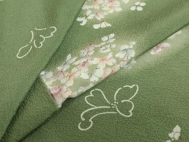 平和屋着物●上質な小紋　舞花文　蛍暈し　正絹　逸品　DAAZ7428ud