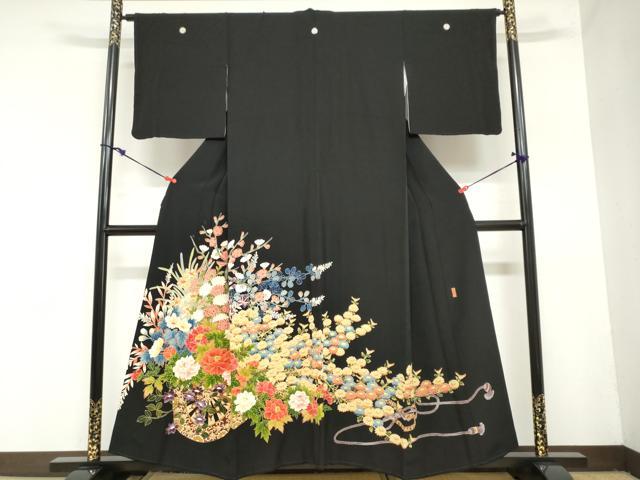 平和屋着物●本加賀友禅作家　北村比呂志　黒留袖　花車文　正絹　逸品　DAAZ7453ud