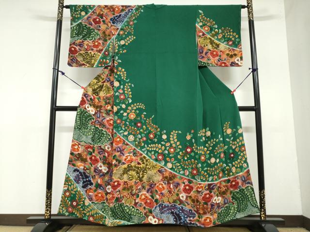 平和屋着物●訪問着　作家物　絞り　辻が花　鬼しぼ縮緬　正絹　逸品　未使用　DAAZ7469ud