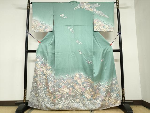 平和屋着物●訪問着　絞り　辻が花　暈し染め　金彩　正絹　逸品　DAAZ7474ud