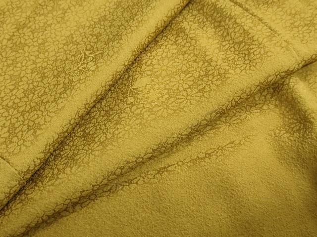 平和屋着物●上質な色無地　花尽くし文　桑茶色　正絹　逸品　DAAZ7496ud