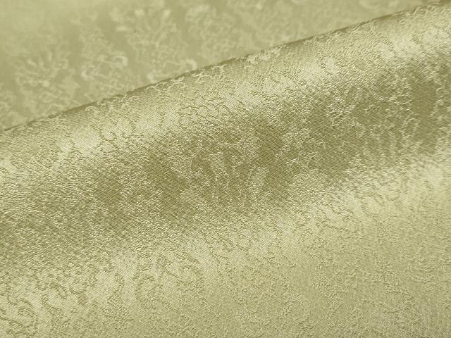 平和屋着物●上質な色無地　作家物　洋花間道　抹茶色　ロング丈　正絹　逸品　DAAZ7513ud 平和屋着物○上質な色無地 作家物 洋花間道 抹茶色