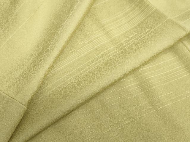 平和屋着物●上質な色無地　抽象地紋　青朽葉色　正絹　逸品　DAAZ7529ud