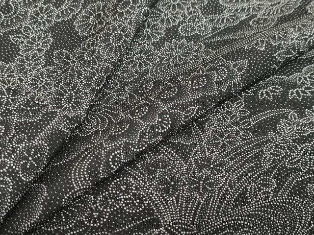 平和屋着物●伝統工芸師　服部光擴　江戸小紋　雲霞流水草花文　正絹　逸品　未使用　DAAZ7556ud