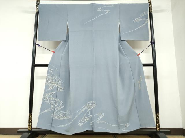 平和屋着物●日本舞踊家 岩井流宗元　岩井友見　訪問着　流水文　金銀彩　正絹　逸品　DAAZ7593ud