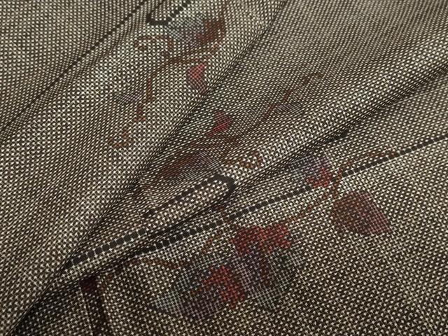 平和屋着物●本場大島紬　7マルキ　エ霞蔦の葉文　正絹　逸品　DAAZ7595ud