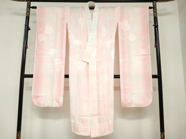 平和屋着物●振袖用長襦袢　無双仕立て　花車地紋　暈し染め　正絹　逸品　DAAZ7614ud