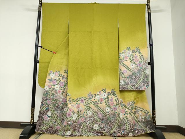 平和屋着物●豪華振袖　辻が花　無落款　正絹　逸品　DAAZ7665ud