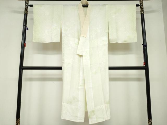 平和屋着物●長襦袢　無双仕立て　扇面草花地紋　暈し染め　やまと誂製　正絹　逸品　DAAZ7673ud