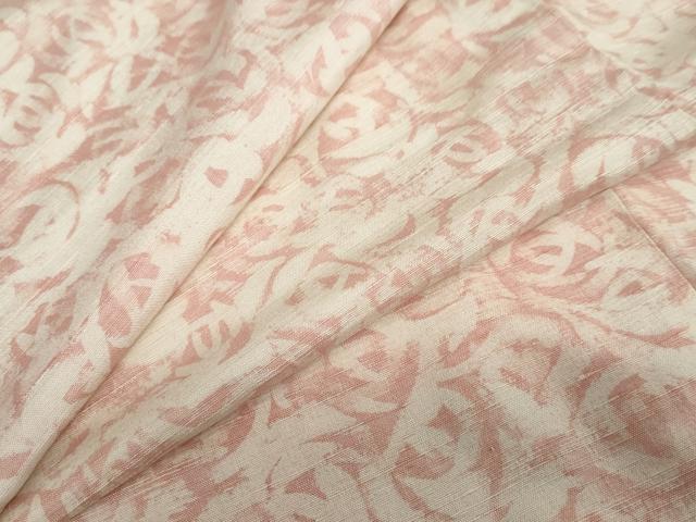平和屋着物●上質な紬　バラ　薔薇　正絹　逸品　DAAZ7702ud