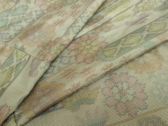 平和屋着物●本場大島紬　7マルキ　横段吉祥草花文　正絹　逸品　DAAZ7724ud