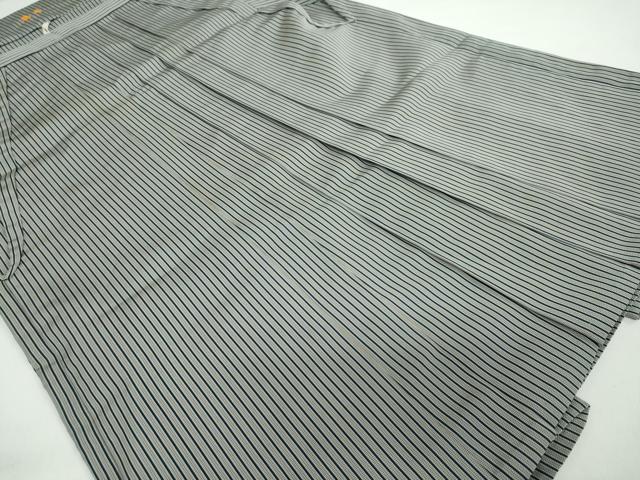 平和屋着物●男性　馬乗り袴　古代扇寿来　縞　正絹　逸品　DAAZ7757ud