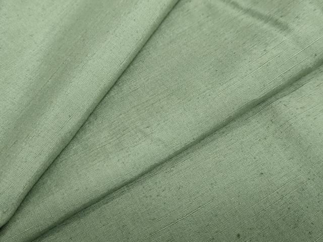 平和屋着物●結城紬　柳染色　正絹　逸品　DAAZ7798ud