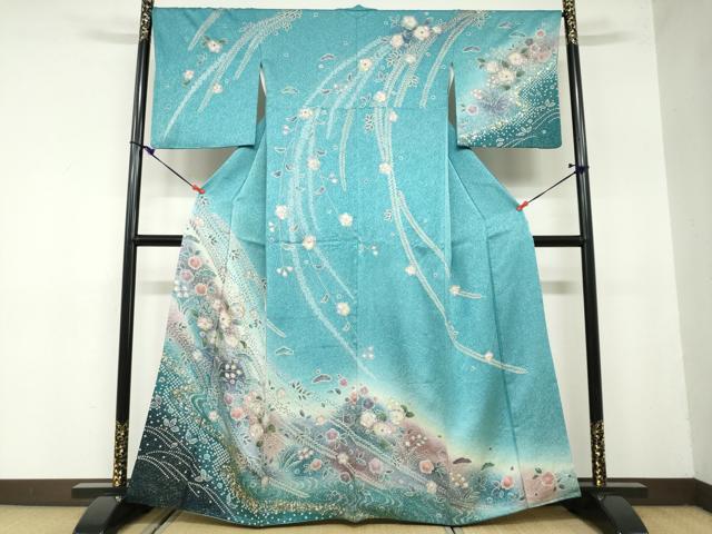 平和屋着物●訪問着　辻が花　暈し染め　金彩　正絹　逸品　DAAZ7844ud