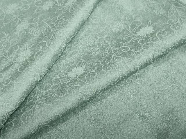 平和屋着物●上質な色無地　更紗花唐草地紋　薄青色　正絹　逸品　未使用　DAAZ7856ud