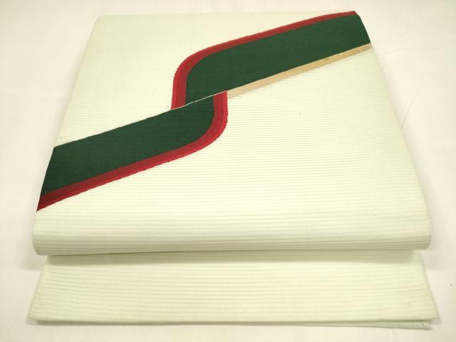 平和屋着物＊夏物　九寸開き名古屋帯　抽象文様　金糸　正絹　逸品　DABA0050cm