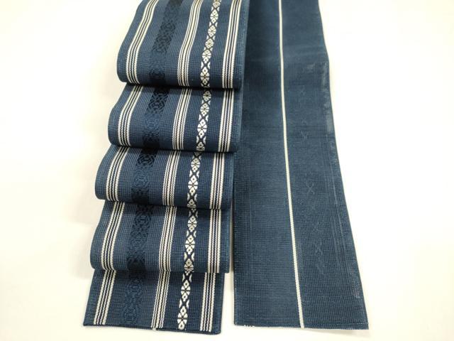 平和屋着物＊夏物　本場筑前博多織　男性　角帯　紗献上　正絹　逸品　DABA0058cm