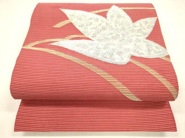 平和屋着物＊夏物　西陣の名門織元　いづくら謹製　絽綴れ　八寸名古屋帯　草花文　金銀糸　正絹　逸品　DABA0059cm