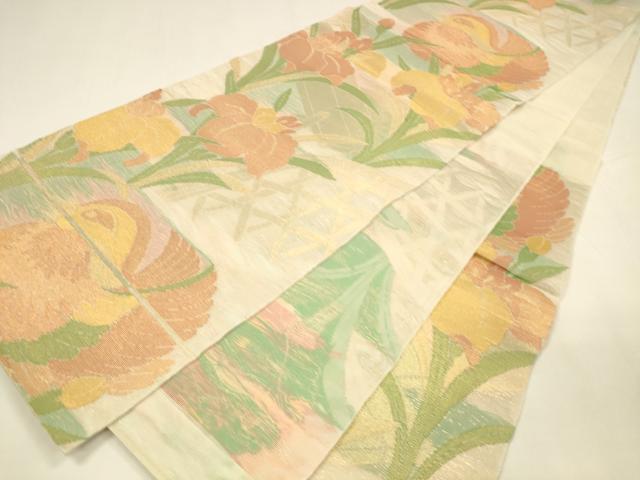 平和屋着物＊夏物 六通柄 本袋帯 鴛鴦籬杜若 金糸 正絹 逸品