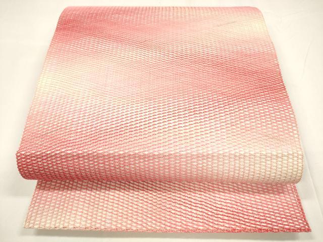 平和屋着物＊夏物　全通柄袋帯　組織　霞文　正絹　逸品　DABA0070cm