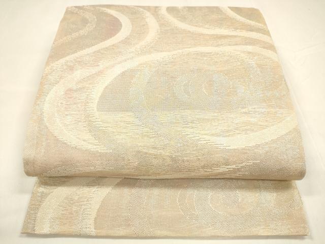 平和屋着物＊夏物　六通柄袋帯　流水文　銀糸　正絹　逸品　DABA0094cm