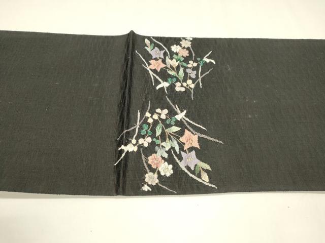 平和屋着物▽スリーシーズン 春夏秋 太鼓柄袋帯 すくい織 流水草花