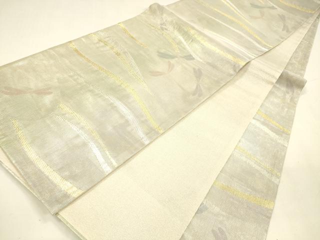 平和屋着物＊夏物　六通柄袋帯　蜻蛉　金銀糸　正絹　逸品　DAAX0194cm 平和屋着物＊夏物 六通柄袋帯 蜻蛉文 金銀糸 引箔 正絹 逸品
