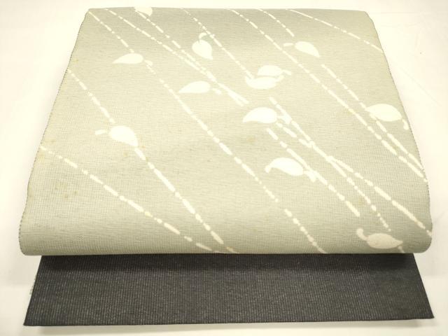 平和屋着物＊夏物　太鼓柄袋帯　舞葉文　正絹　逸品　DABA0131cm